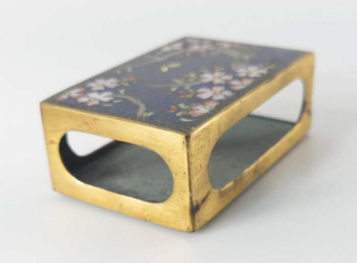 early 20th century japanese cloisonne enamel tray and matchbox cover 7