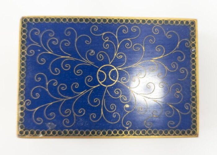 early 20th century japanese cloisonne enamel tray and matchbox cover 8