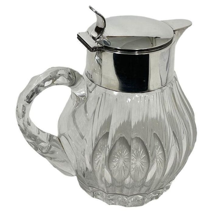 early 20th century silver mounted cut glass pitcher from gebrueder deyhle schwabisch gmund 1890s 1