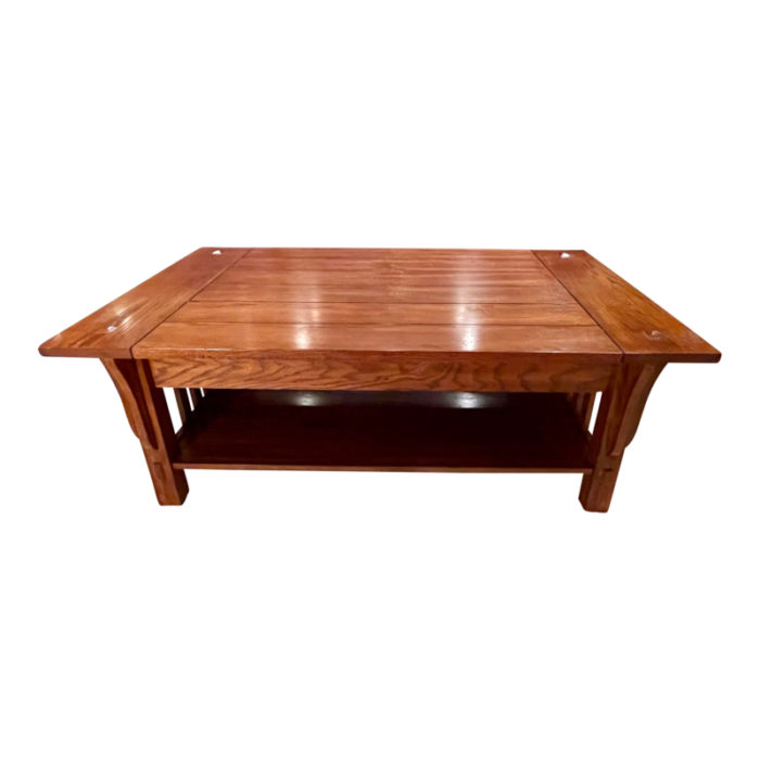 early 21st century mission style oak coffee table 9592