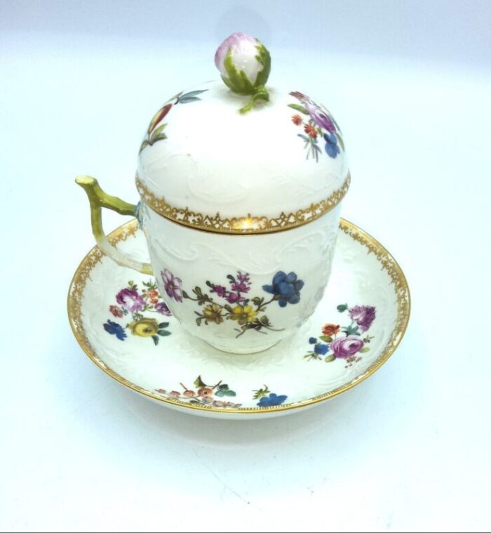 early meissen chocolate cup and saucer set of 2 6