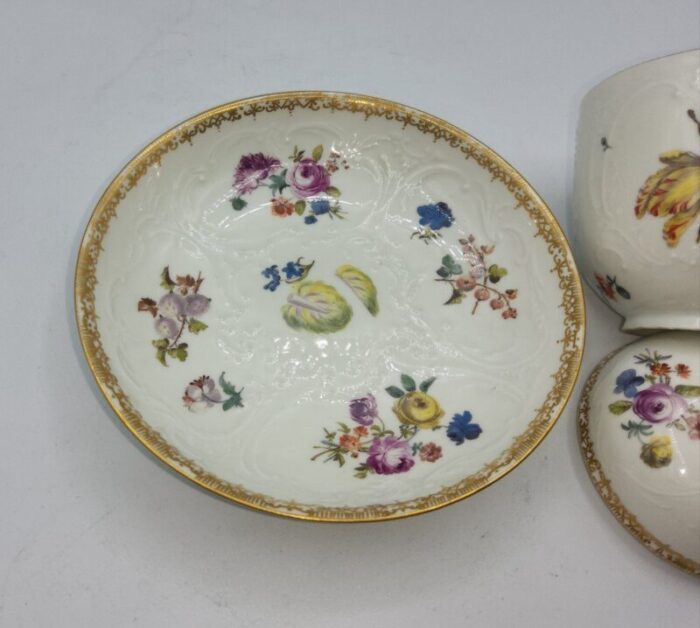 early meissen chocolate cup and saucer set of 2 9