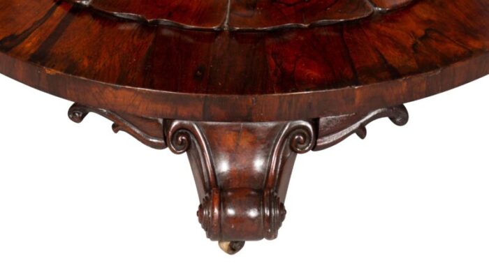 early victorian rosewood burl walnut and elm center table 4651