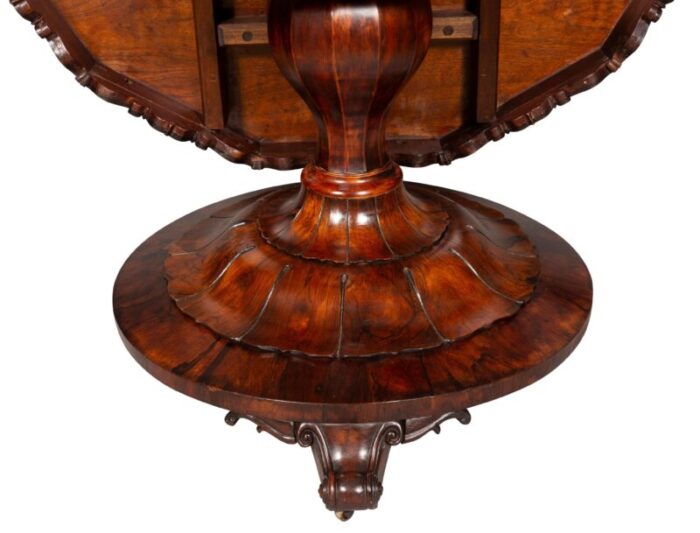 early victorian rosewood burl walnut and elm center table 6686