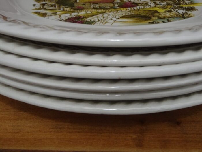 earthenware plates from luneville 1890s set of 6 0682