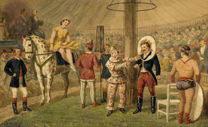 edward benjamin herberte victorian circus in the ring 1885 watercolour 2