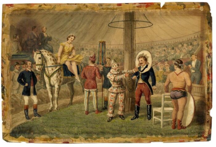 edward benjamin herberte victorian circus in the ring 1885 watercolour 3