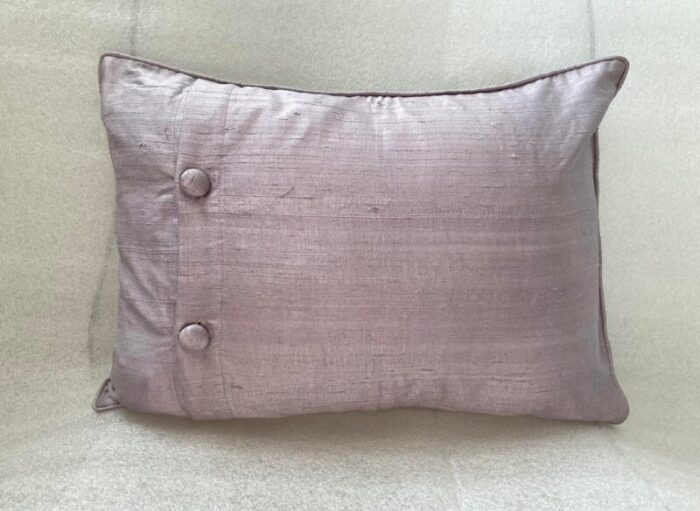 embellished decorative beaded pale lilac silk shantung pillow cover 4947