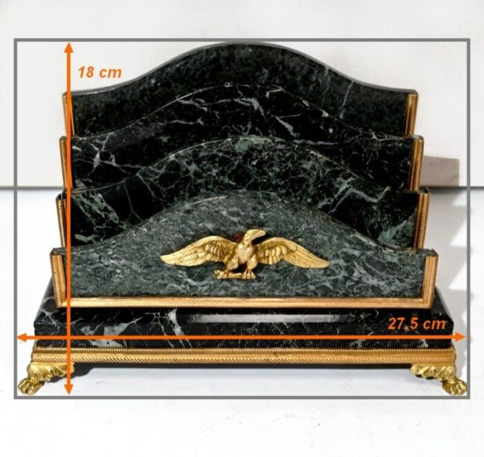 empire style marble and bronze clock set late 1800s set of 5 59