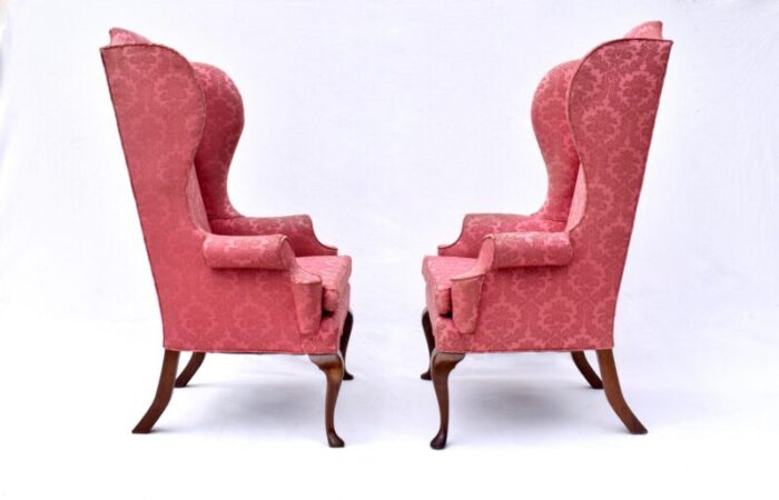 english queen anne style high back library wingchair 0400