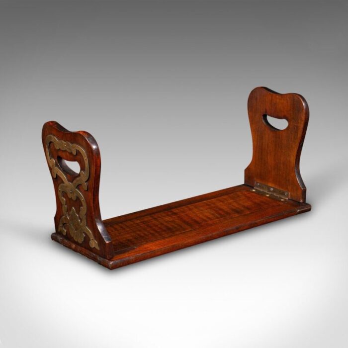 english walnut brass extending book rest victorian 1