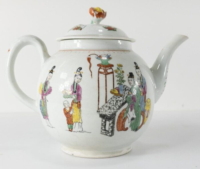 english worcester dr wall porcelain chinoiserie teapot 2