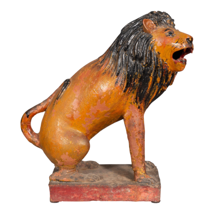 european glazed terracotta figure of a lion 1615