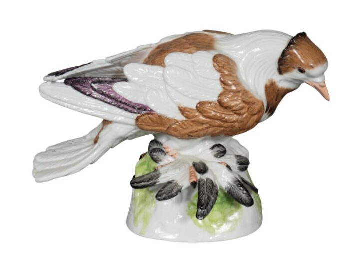 european porcelain figures of english trumpeter pigeons a pair 8659