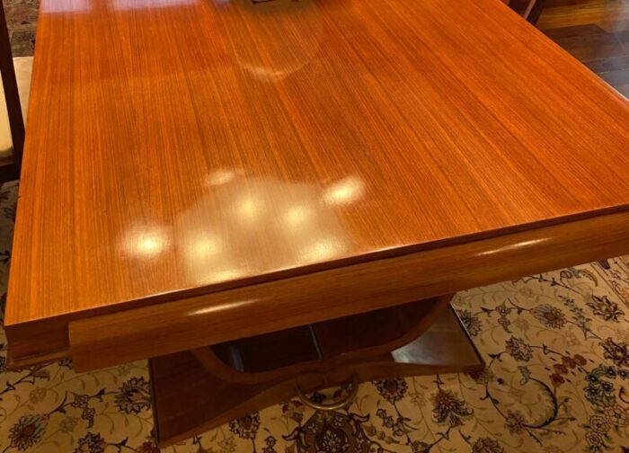 extendable french art deco dining table attributed to jules leleu 1020