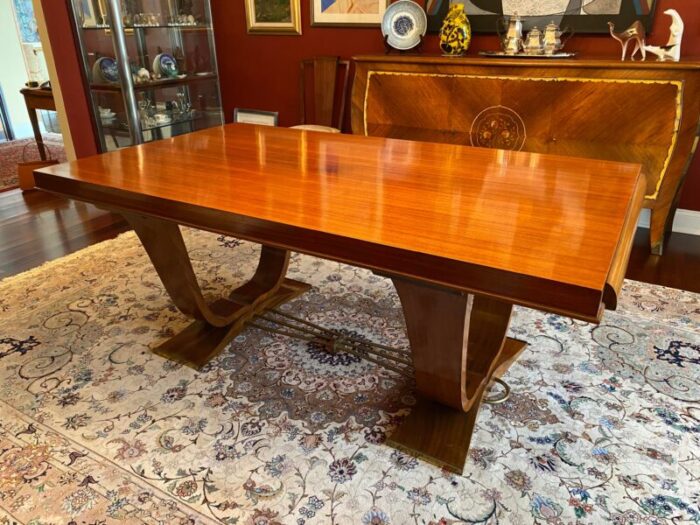 extendable french art deco dining table attributed to jules leleu 1380