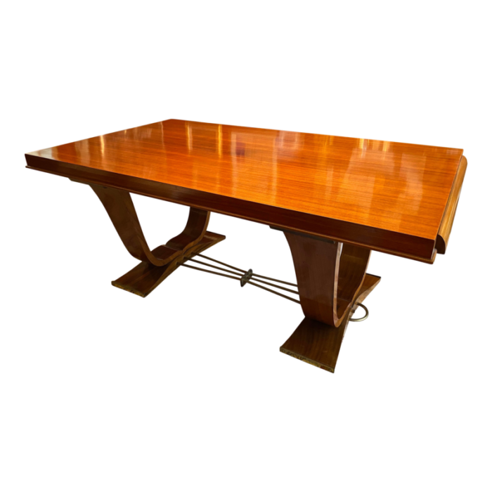 extendable french art deco dining table attributed to jules leleu 5706