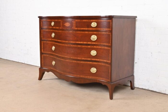 fancher furniture georgian mahogany serpentine front chest of drawers newly refinished 1716