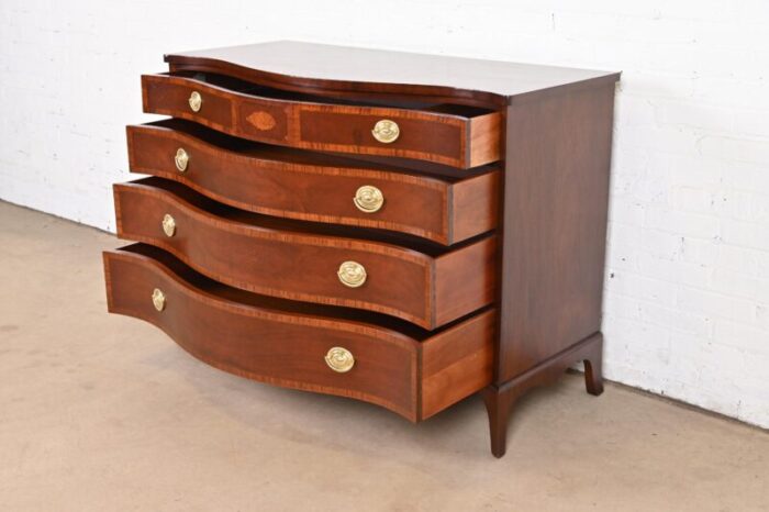 fancher furniture georgian mahogany serpentine front chest of drawers newly refinished 7924