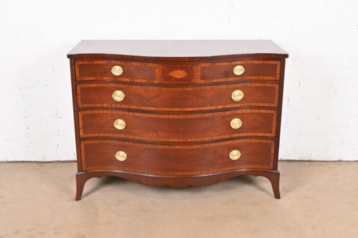 fancher furniture georgian mahogany serpentine front chest of drawers newly refinished 9501