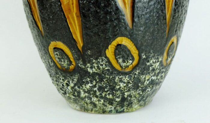 fat lava glaze ceramic no 279 38 jug vase in black white ocher from scheurich 4