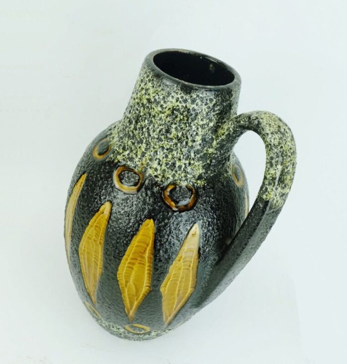 fat lava glaze ceramic no 279 38 jug vase in black white ocher from scheurich 5