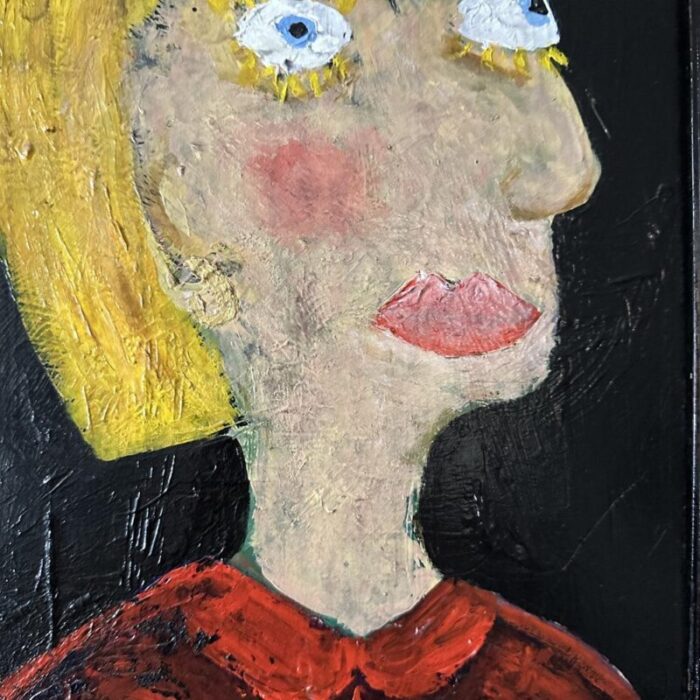 felix bachmann portrait of a woman mixed media on wood 2023 1873