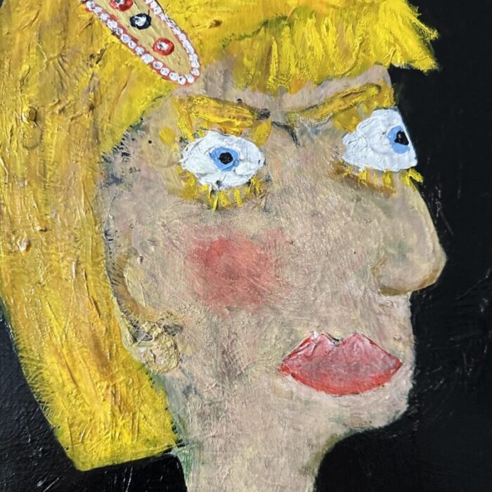 felix bachmann portrait of a woman mixed media on wood 2023 9936