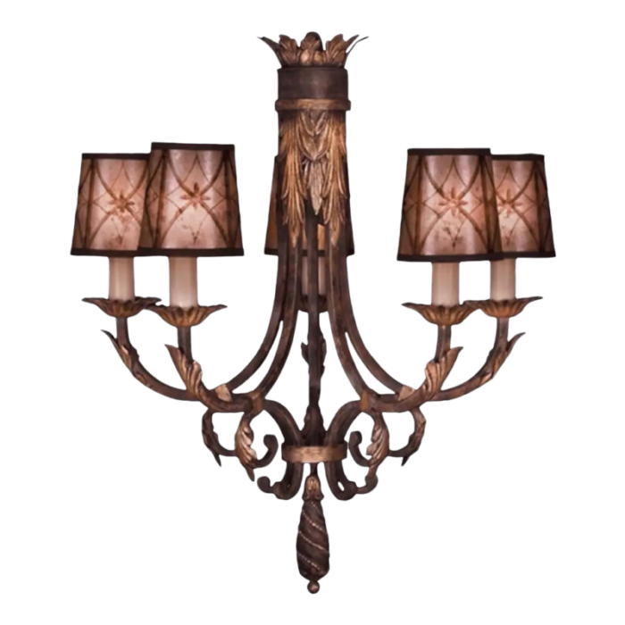 fine art lamps miami villa 1919 five light chandelier 203340st 4611