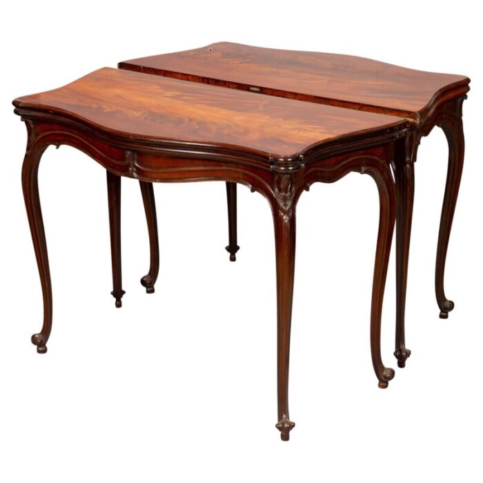 fine george iii mahogany games tables a pair 4956