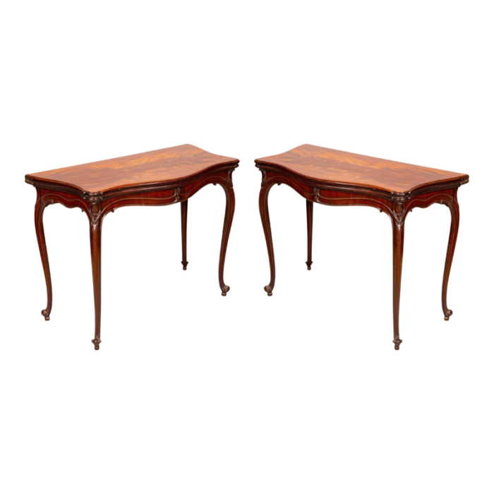 fine george iii mahogany games tables a pair 7251