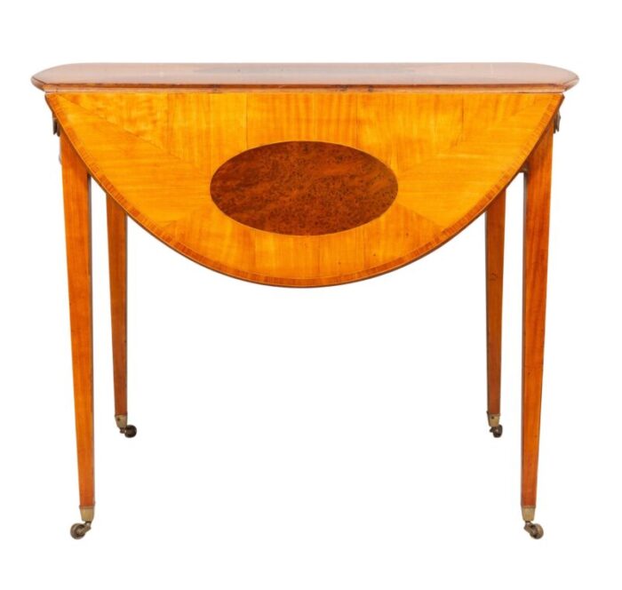 fine george iii satinwood and amboyna pembroke table 1527