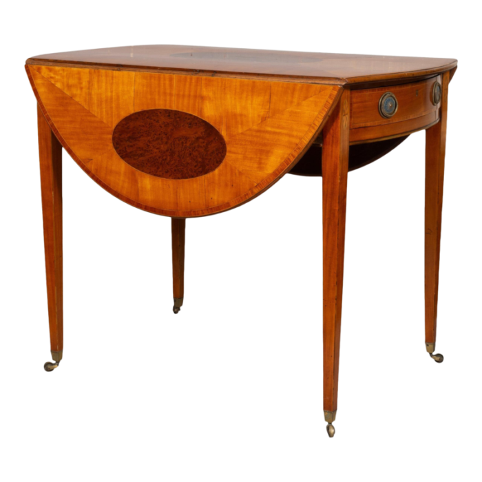 fine george iii satinwood and amboyna pembroke table 8952