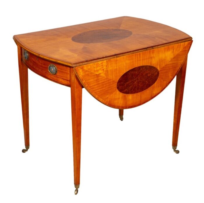 fine george iii satinwood and amboyna pembroke table 9978