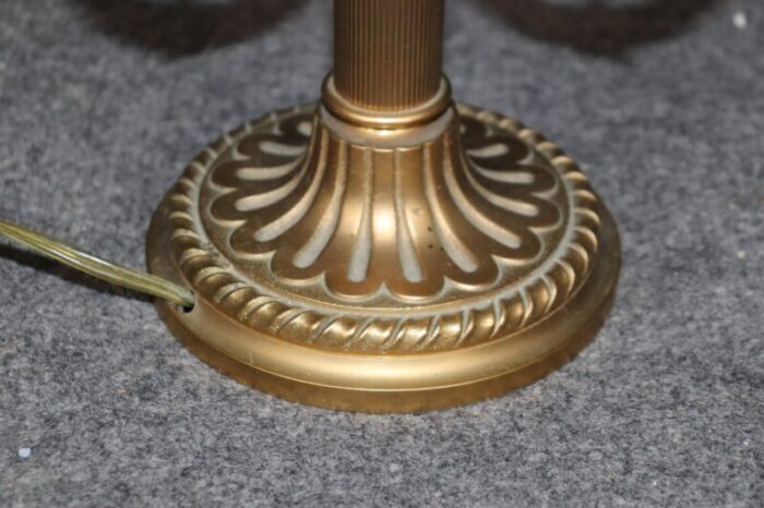 fine quality bronze brass metal tole painted bouillotte table lamp 2351