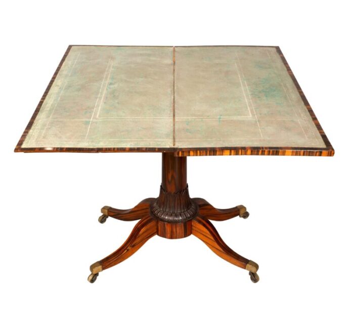 fine regency calamander and rosewood games table 2717