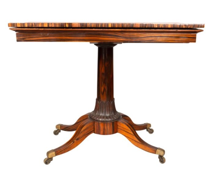 fine regency calamander and rosewood games table 5529