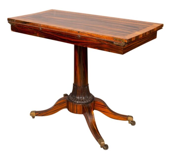 fine regency calamander and rosewood games table 6378