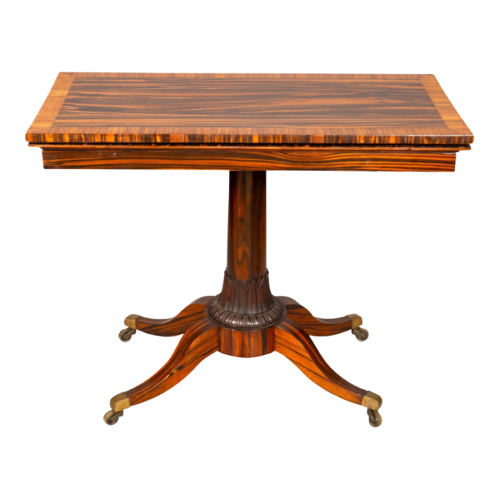 fine regency calamander and rosewood games table 6713