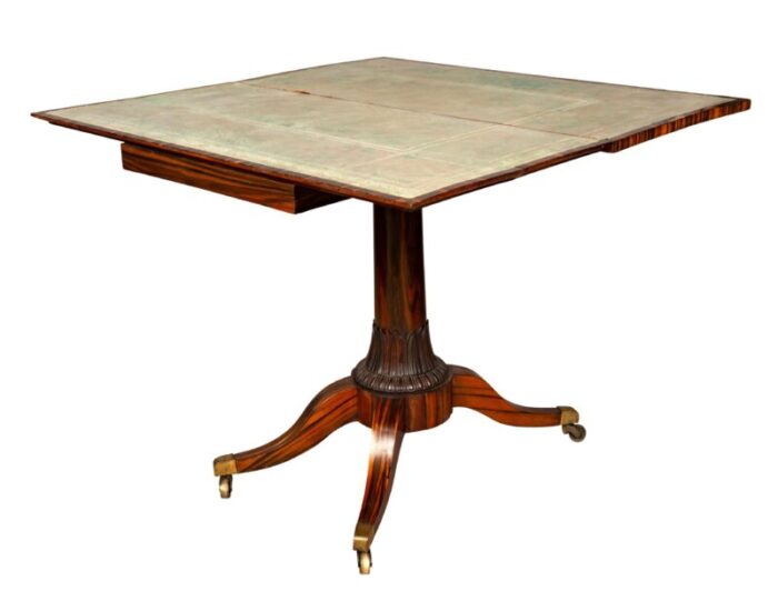 fine regency calamander and rosewood games table 6837