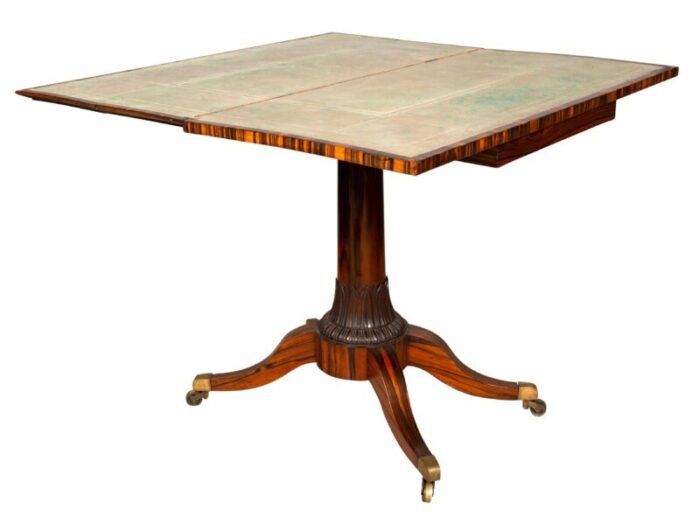 fine regency calamander and rosewood games table 8059