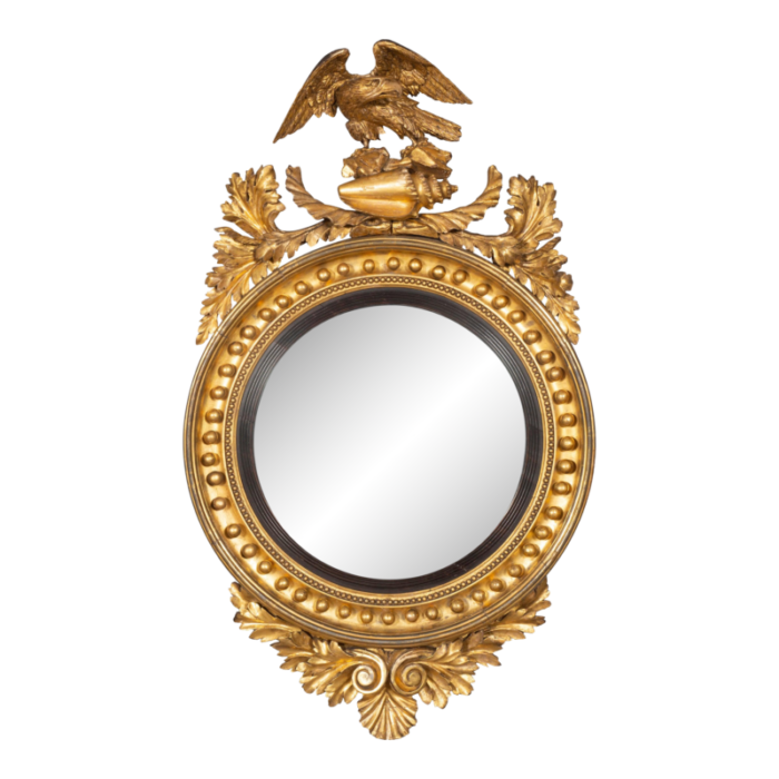 fine regency giltwood convex mirror 3215