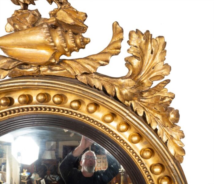 fine regency giltwood convex mirror 4047