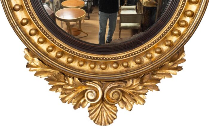 fine regency giltwood convex mirror 6848