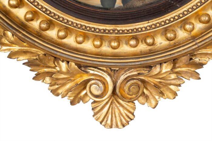 fine regency giltwood convex mirror 7777