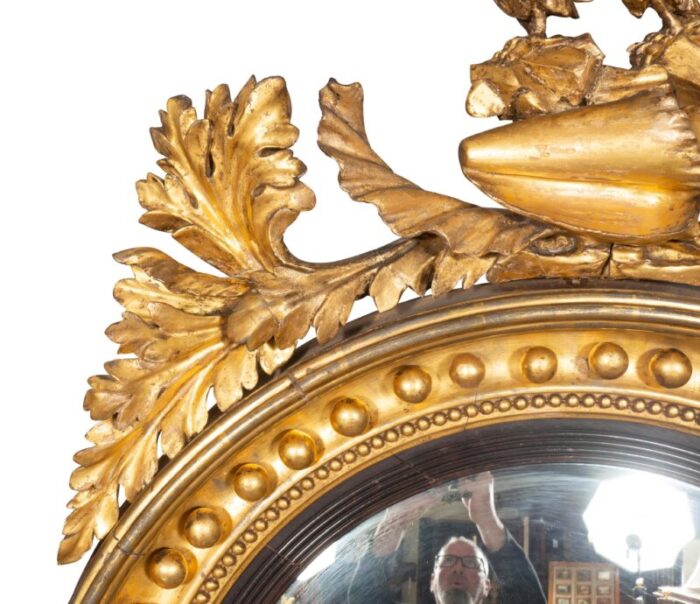 fine regency giltwood convex mirror 8998