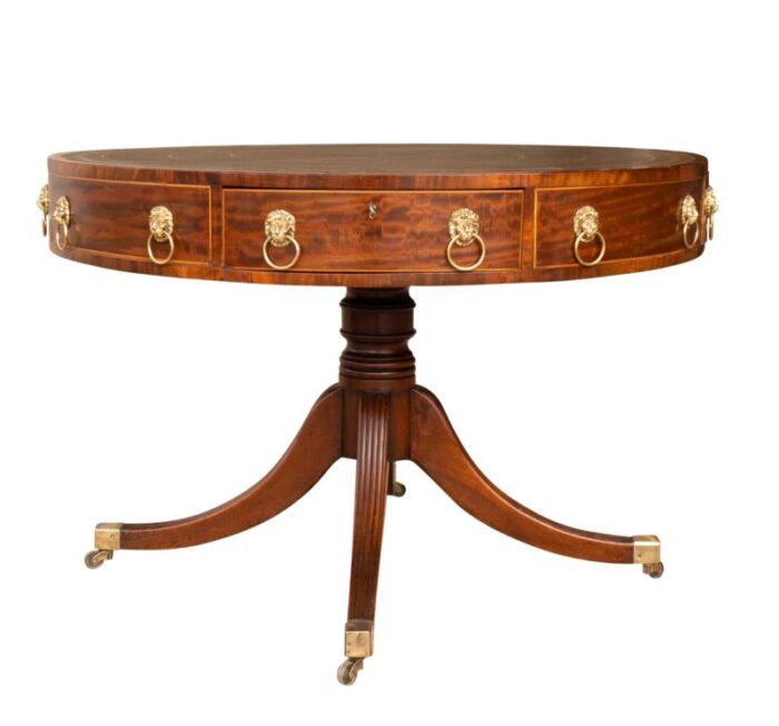 fine regency mahogany library drum table 2101