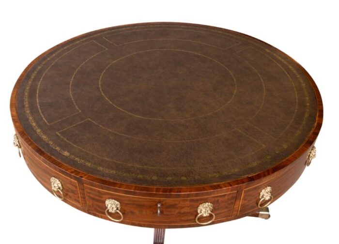 fine regency mahogany library drum table 2564