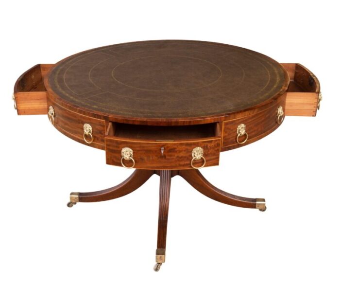 fine regency mahogany library drum table 4658