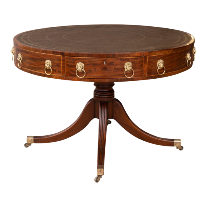 fine regency mahogany library drum table 5112